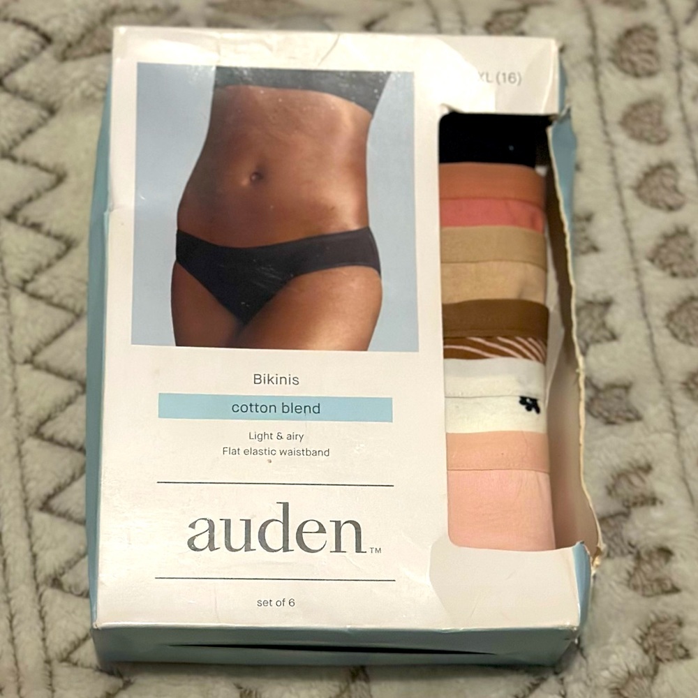 New Extra Large Auden Cotton Blend Bikini Panties Bundle